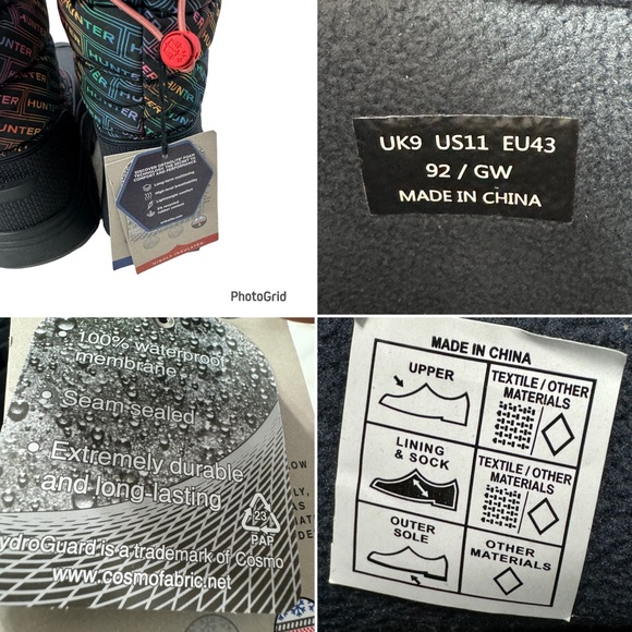 Hunter Intrepid Rainbow Logo Insulated Waterproof Short Boots Women’s Size 11 - Picture 15 of 16